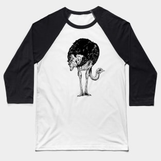 Line drawing - ostrich Baseball T-Shirt